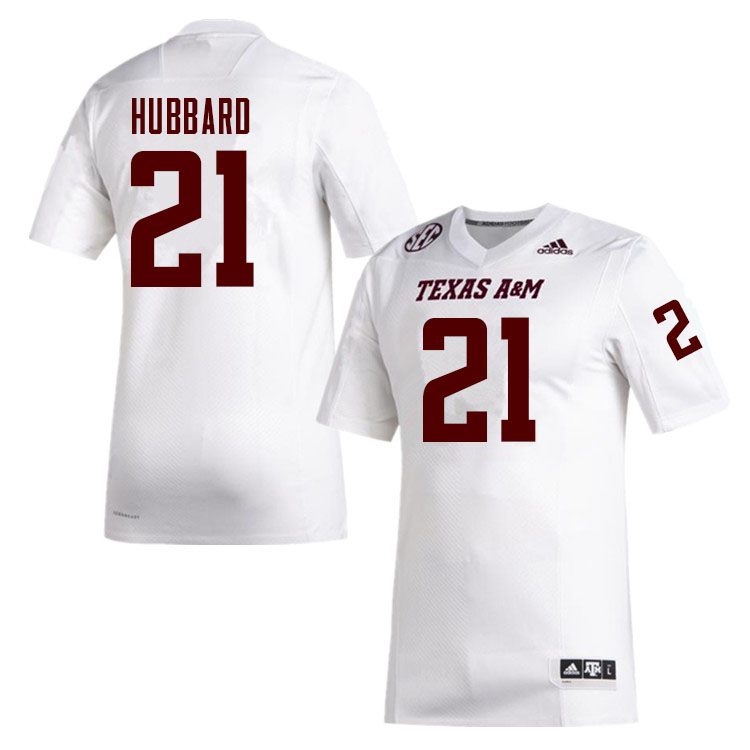 Men #21 Darvon Hubbard Texas A&M Aggies College Football Jerseys Sale-White - Click Image to Close